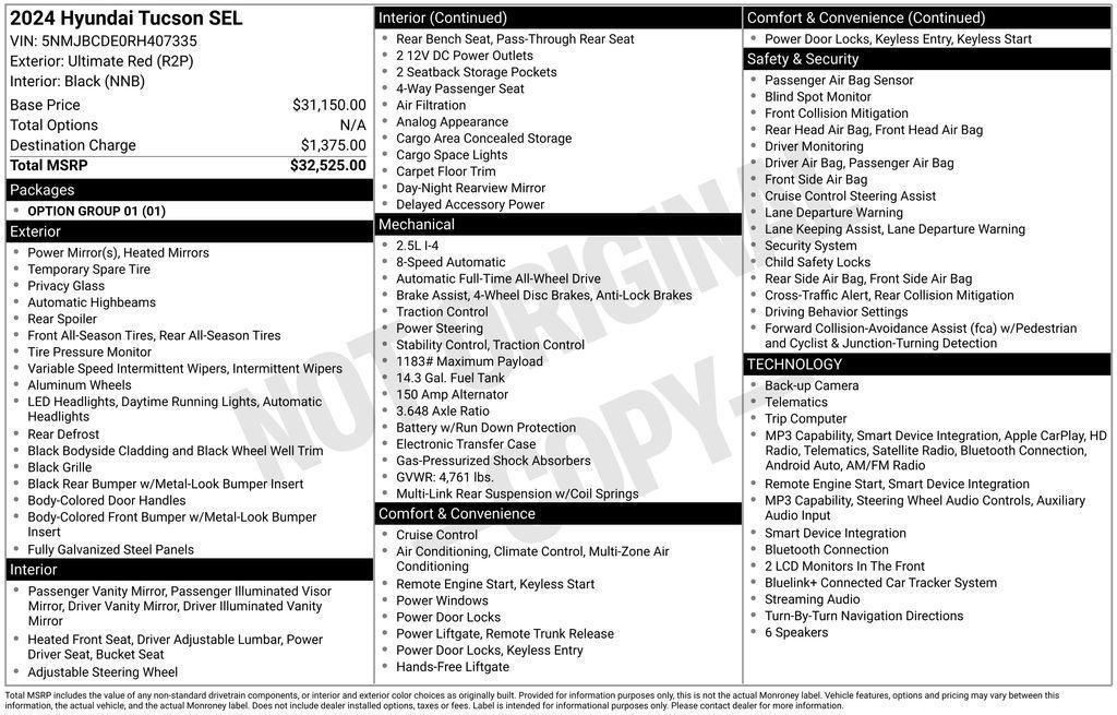 used 2024 Hyundai Tucson car, priced at $22,700