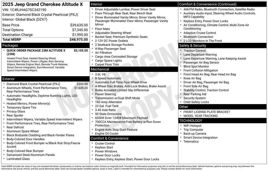 new 2025 Jeep Grand Cherokee car, priced at $43,625