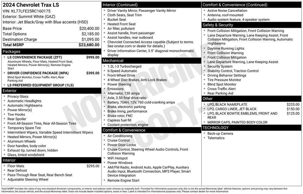 used 2024 Chevrolet Trax car, priced at $19,900
