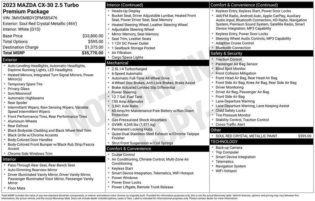 used 2023 Mazda CX-30 car, priced at $26,090