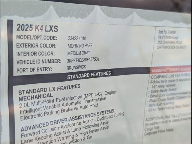 new 2025 Kia K4 car, priced at $23,335