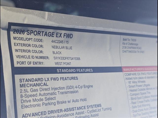 new 2026 Kia Sportage car, priced at $31,755