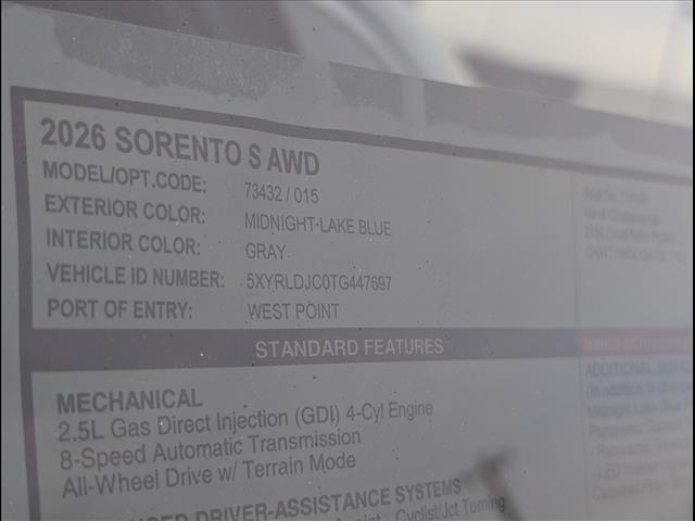 new 2026 Kia Sorento car, priced at $38,710