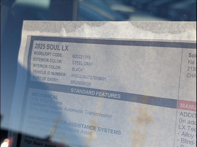 new 2025 Kia Soul car, priced at $21,936