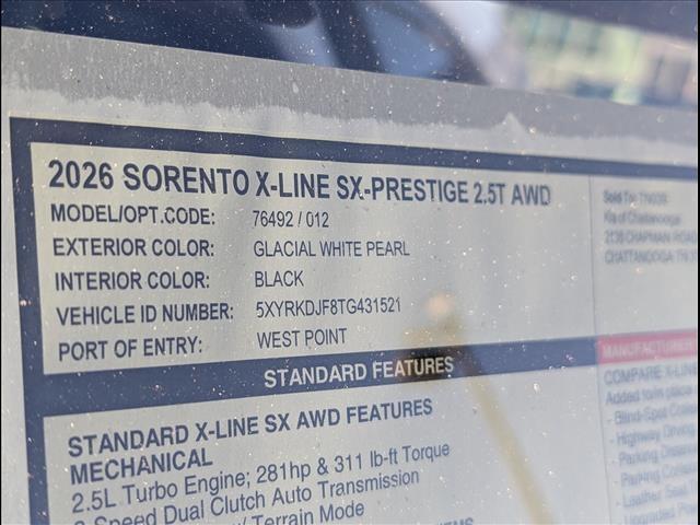 new 2026 Kia Sorento car, priced at $46,730