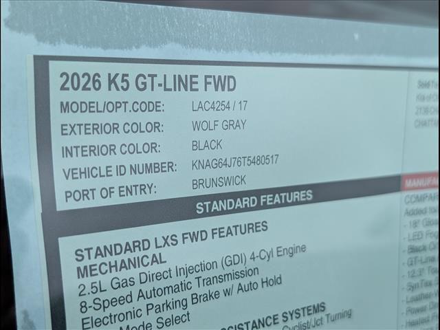 new 2026 Kia K5 car, priced at $30,601
