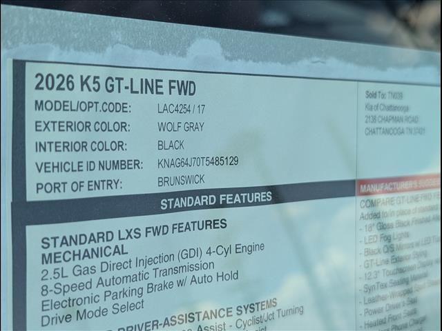 new 2026 Kia K5 car, priced at $31,245