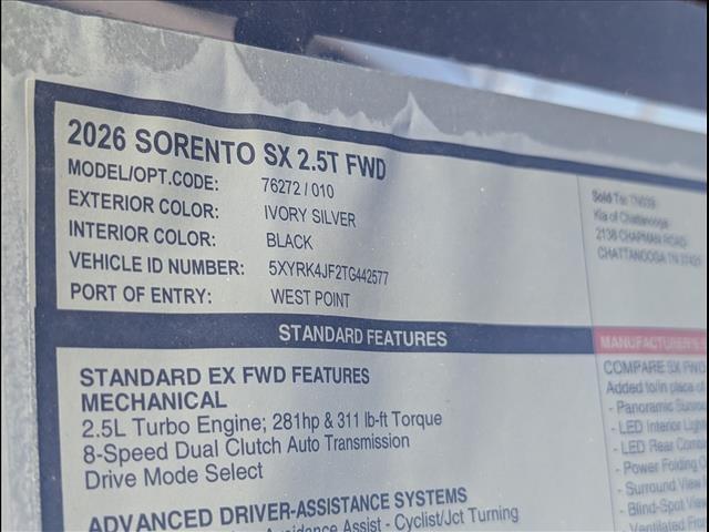 new 2026 Kia Sorento car, priced at $41,665
