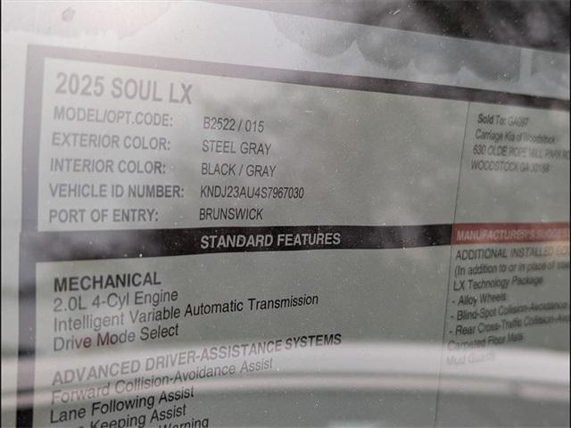 new 2025 Kia Soul car, priced at $22,176