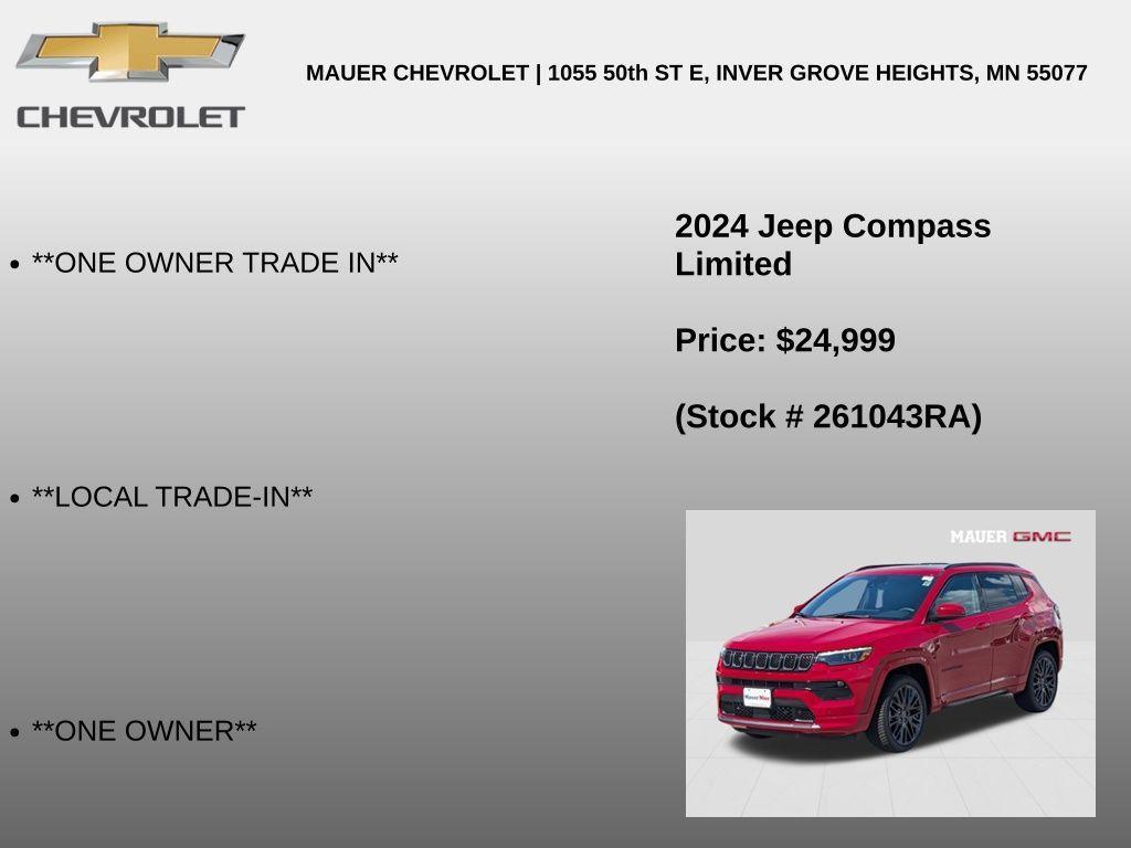 used 2024 Jeep Compass car, priced at $24,999