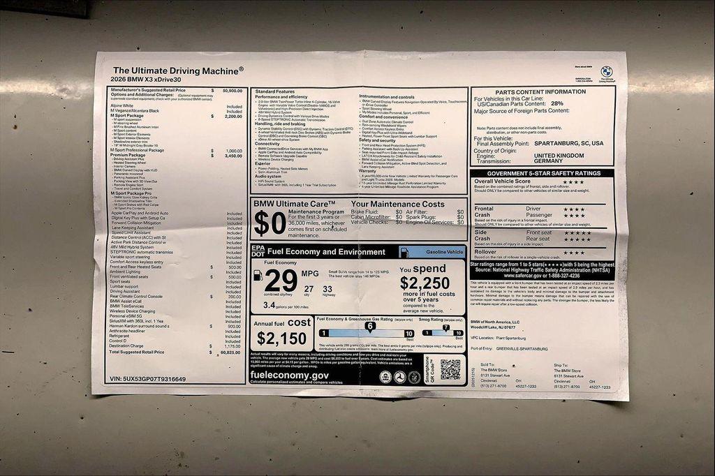 new 2026 BMW X3 car, priced at $61,315