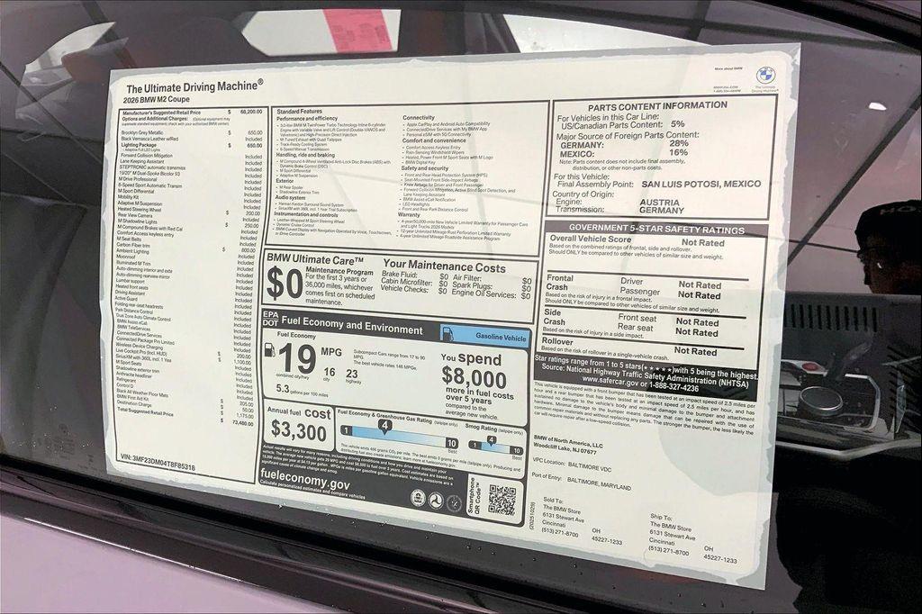 new 2026 BMW M2 car, priced at $73,480