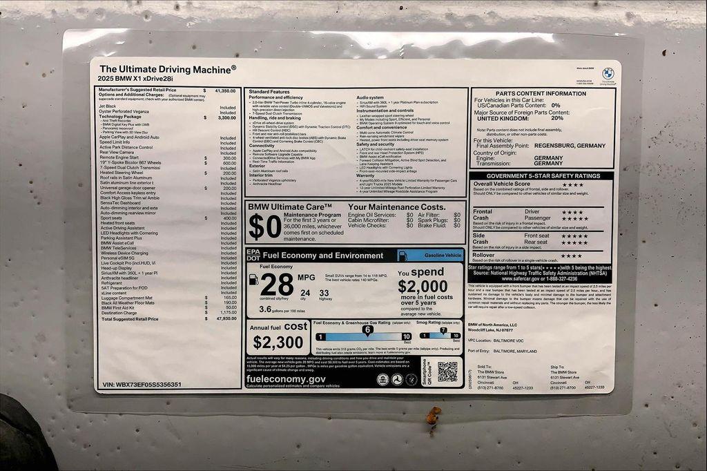 new 2025 BMW X1 car, priced at $47,930