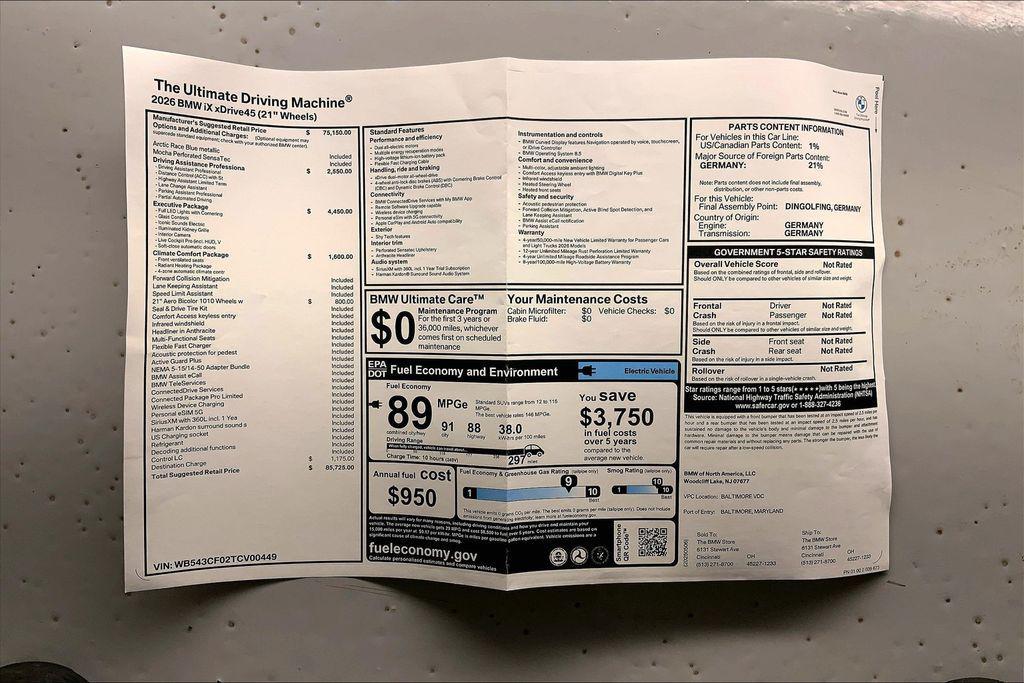 used 2026 BMW iX car, priced at $72,990