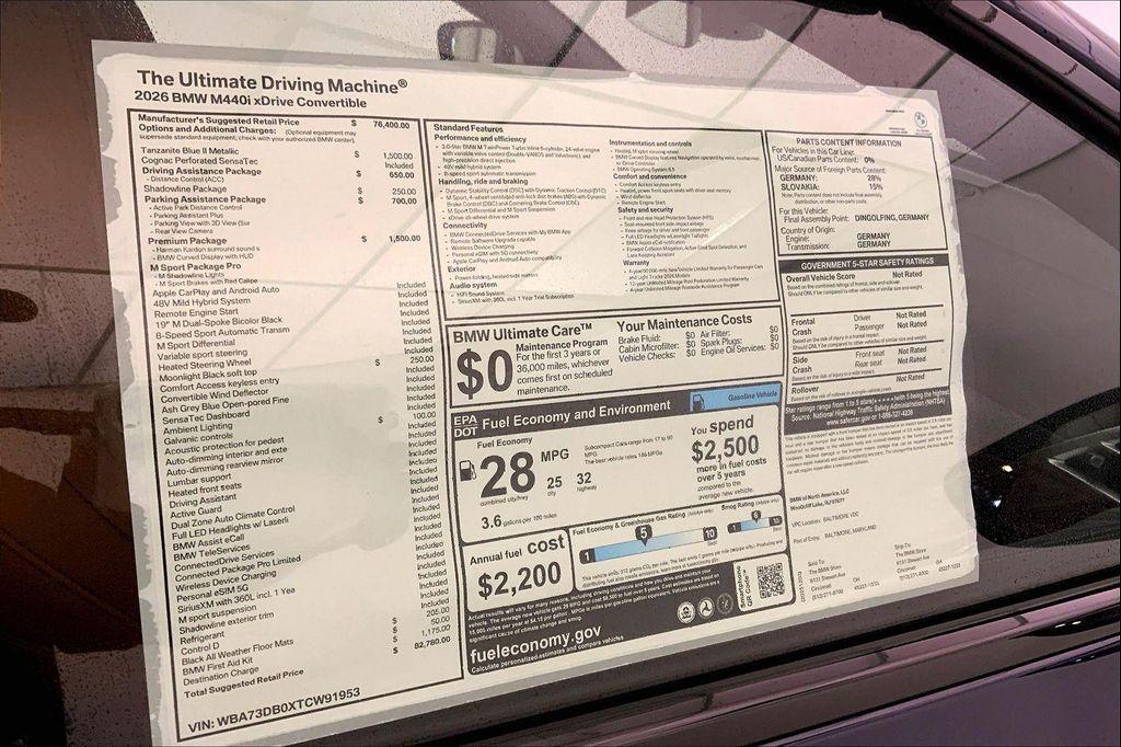 new 2026 BMW M440 car, priced at $82,780