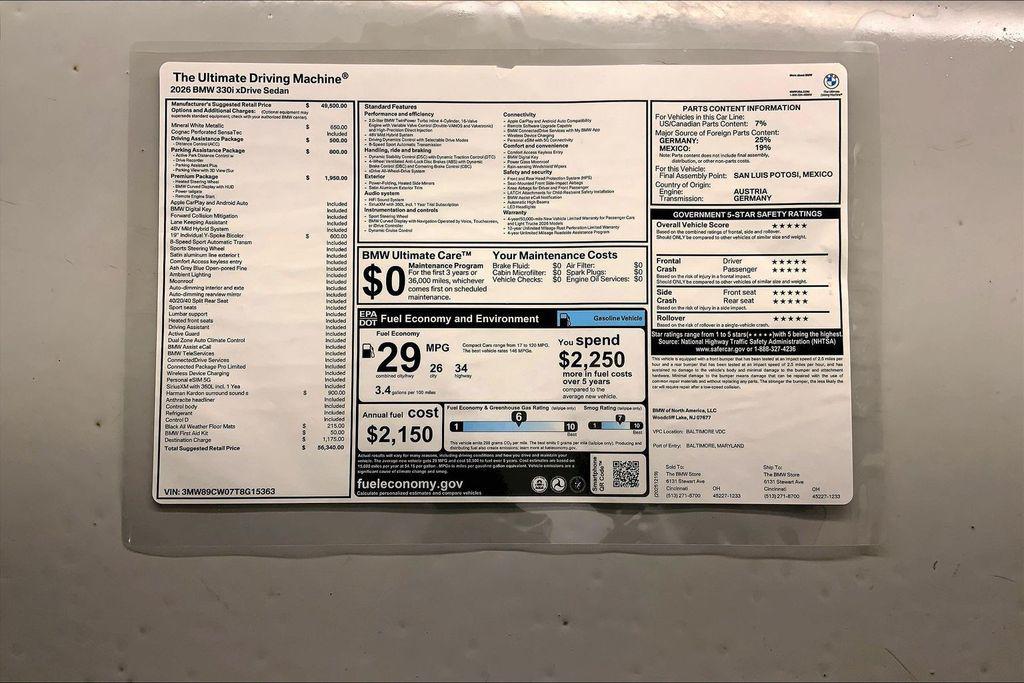 new 2026 BMW 330 car, priced at $56,340