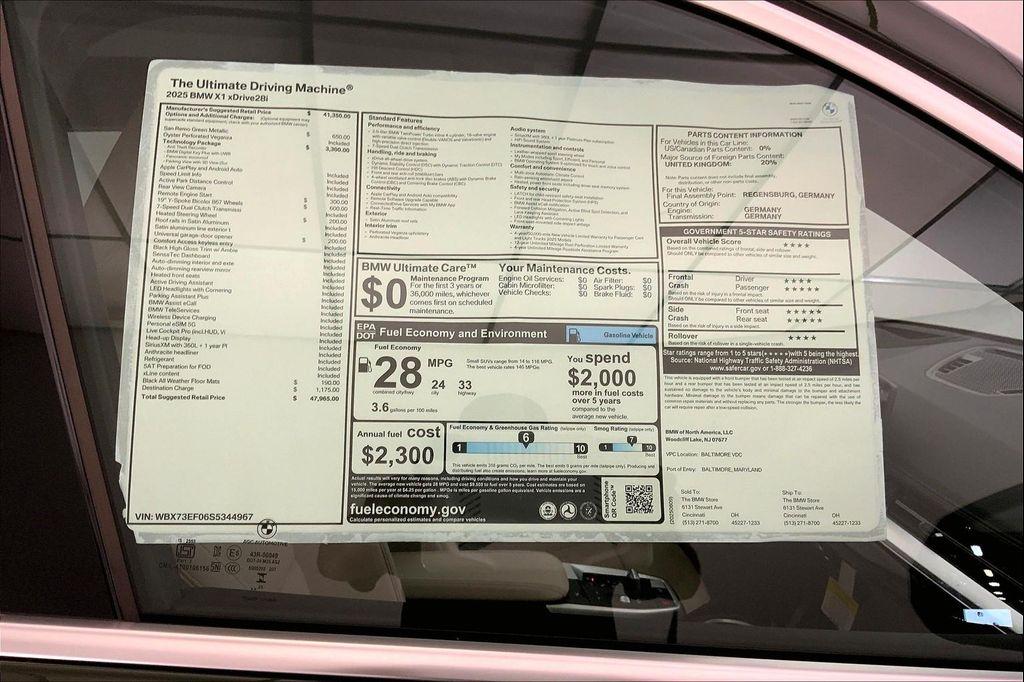 new 2025 BMW X1 car, priced at $47,965