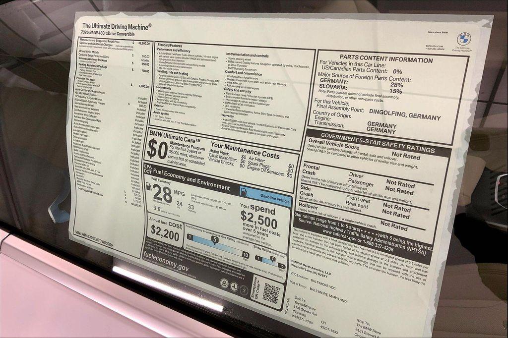 new 2026 BMW 430 car, priced at $68,530