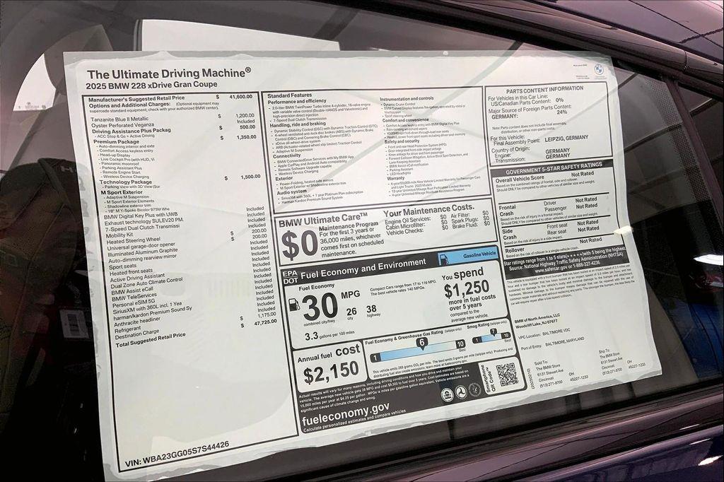 new 2025 BMW 228 Gran Coupe car, priced at $43,990