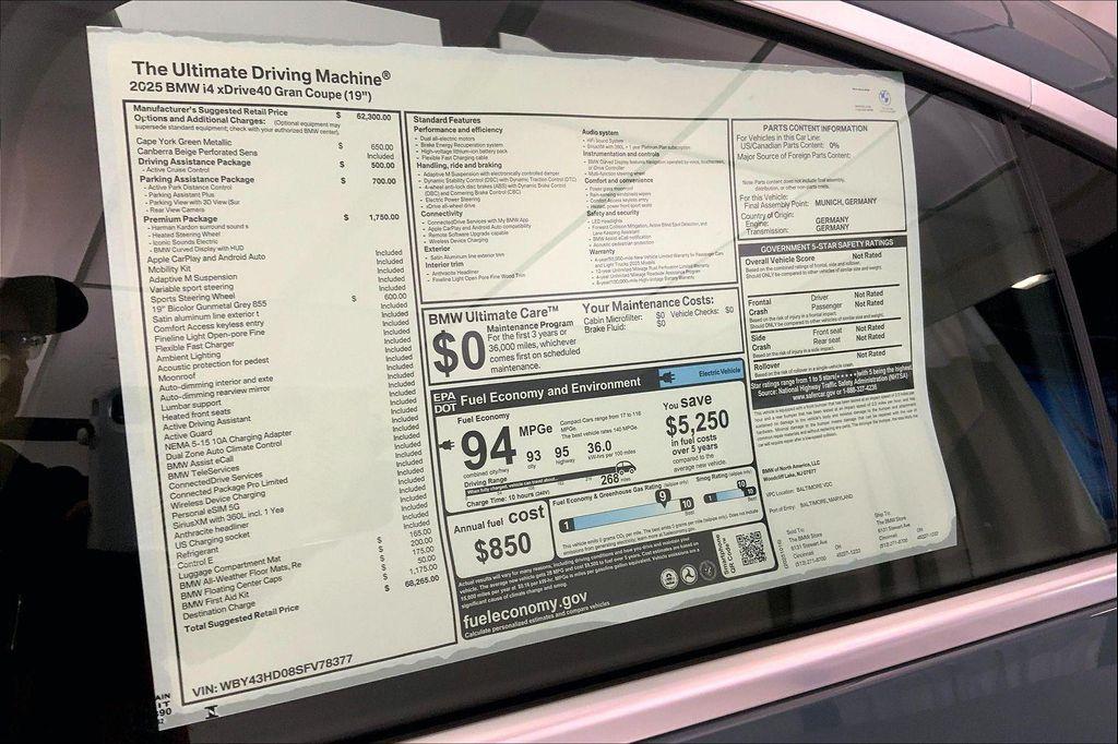new 2025 BMW i4 Gran Coupe car, priced at $68,265