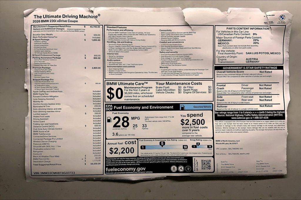 new 2026 BMW 230 car, priced at $54,030