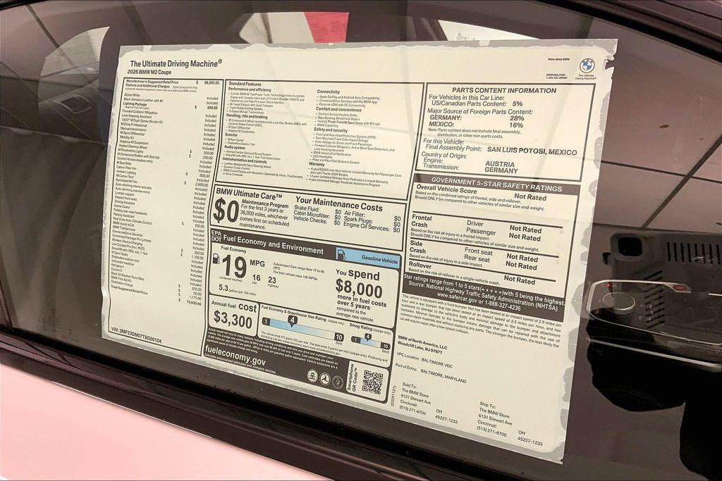 new 2026 BMW M2 car, priced at $75,630