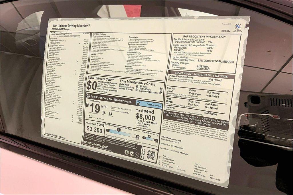 new 2026 BMW M2 car, priced at $75,630