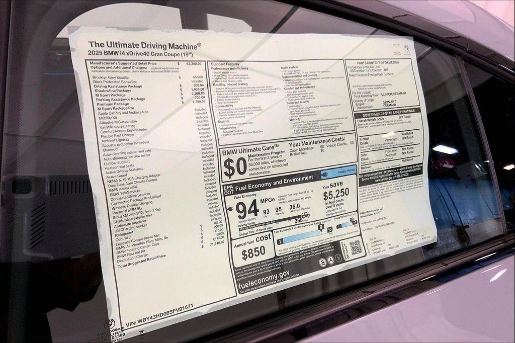 new 2025 BMW i4 Gran Coupe car, priced at $71,815