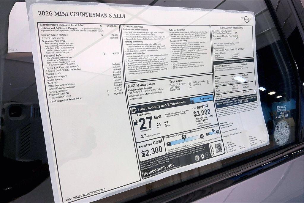 new 2026 MINI Countryman car, priced at $41,625