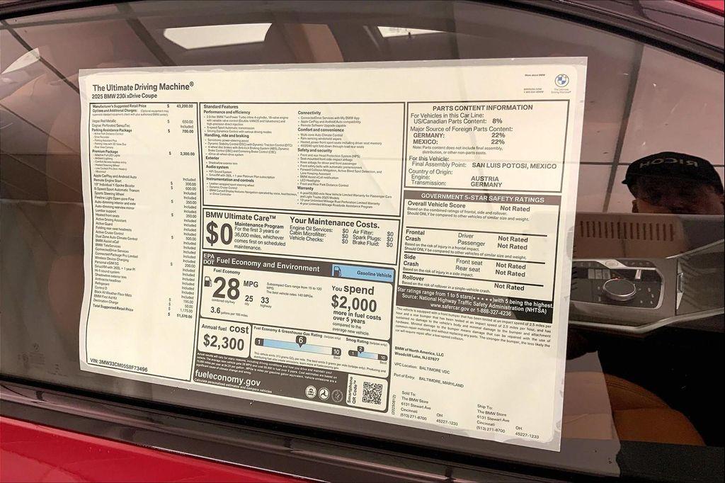 new 2025 BMW 230 car, priced at $51,570