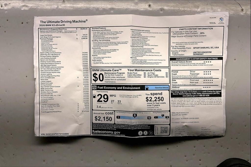 new 2026 BMW X3 car, priced at $57,415