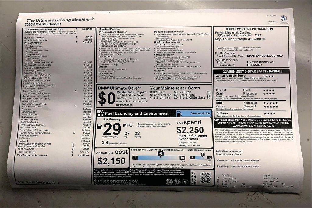 new 2026 BMW X3 car, priced at $59,365