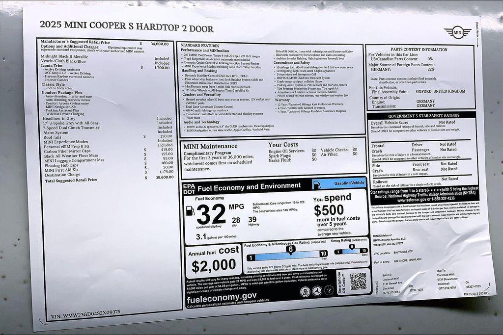 new 2025 MINI Hardtop car, priced at $38,600