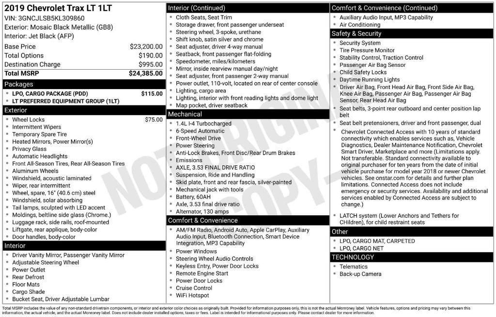 used 2019 Chevrolet Trax car, priced at $10,989