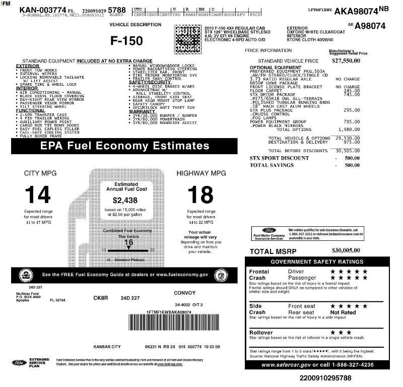 used 2010 Ford F-150 car, priced at $6,389