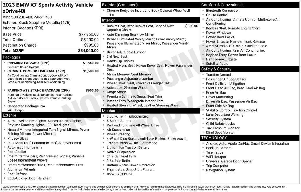 used 2023 BMW X7 car, priced at $47,959