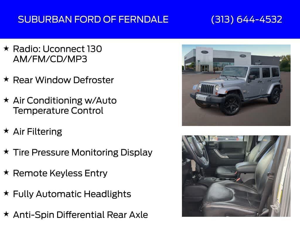 used 2013 Jeep Wrangler Unlimited car, priced at $13,489