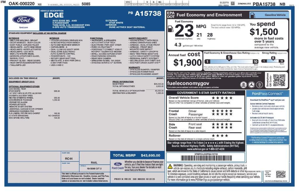 used 2023 Ford Edge car, priced at $25,275