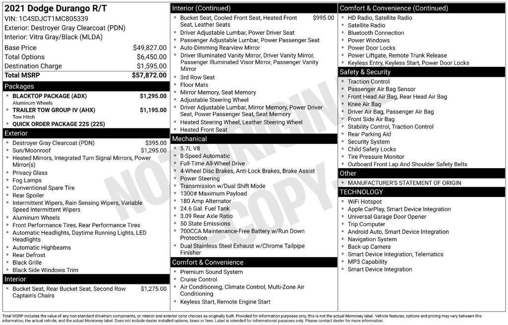 used 2021 Dodge Durango car, priced at $29,259