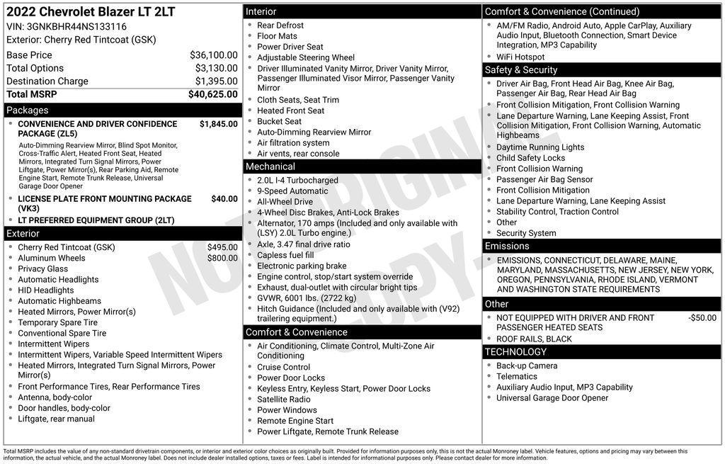 used 2022 Chevrolet Blazer car, priced at $24,500