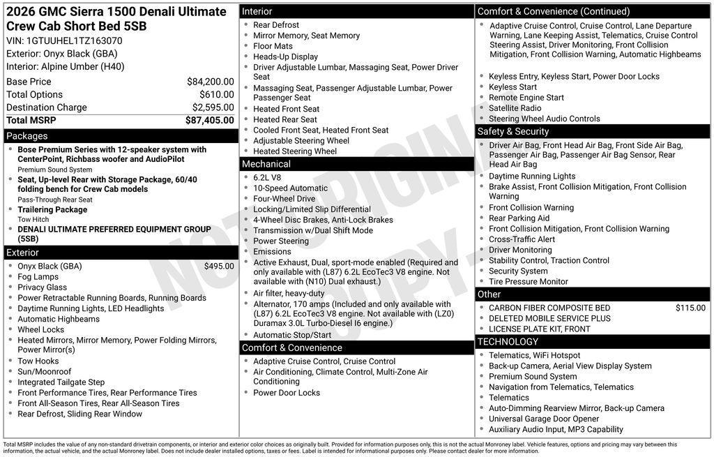 used 2026 GMC Sierra 1500 car, priced at $77,499