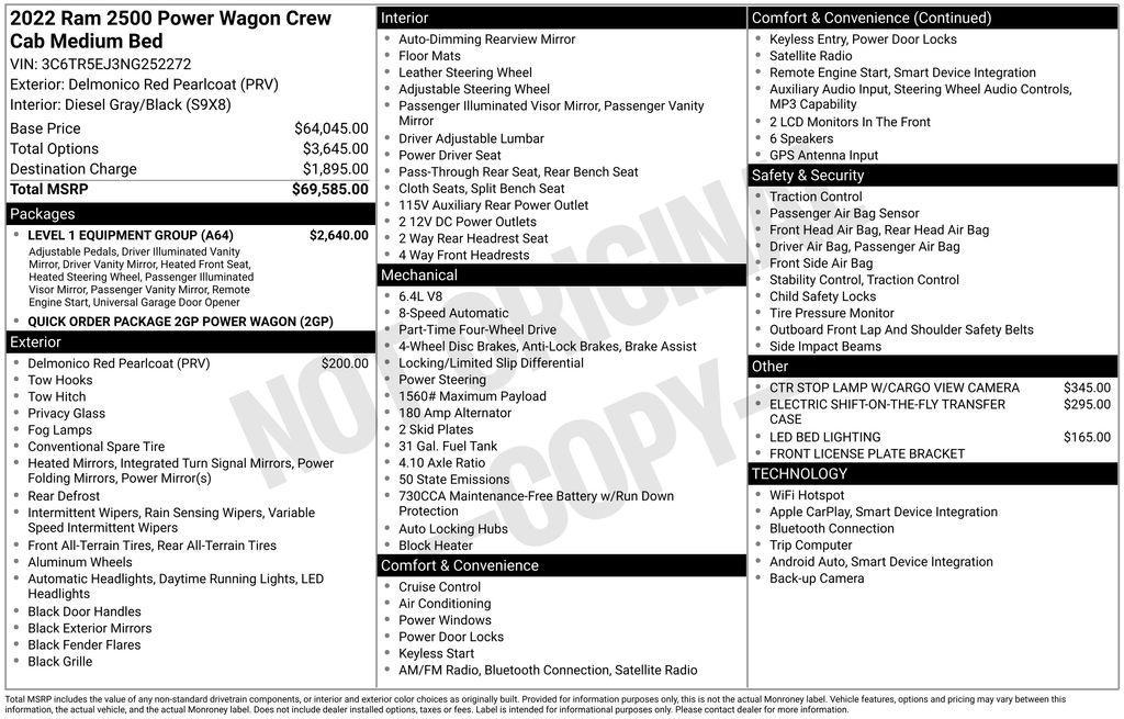 used 2022 Ram 2500 car, priced at $47,500