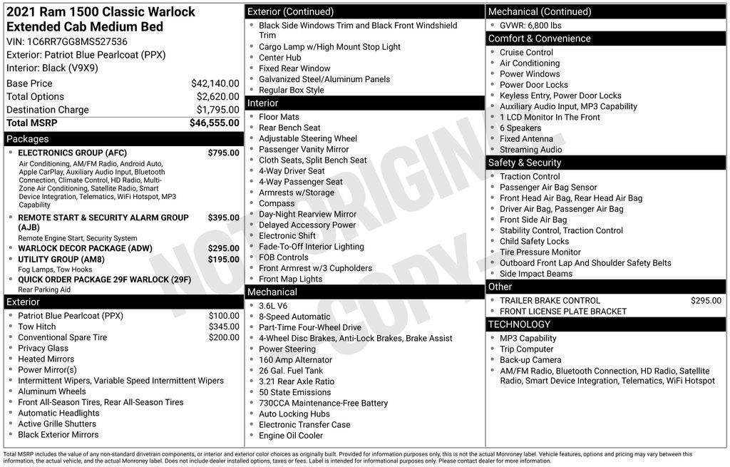 used 2021 Ram 1500 Classic car, priced at $24,995