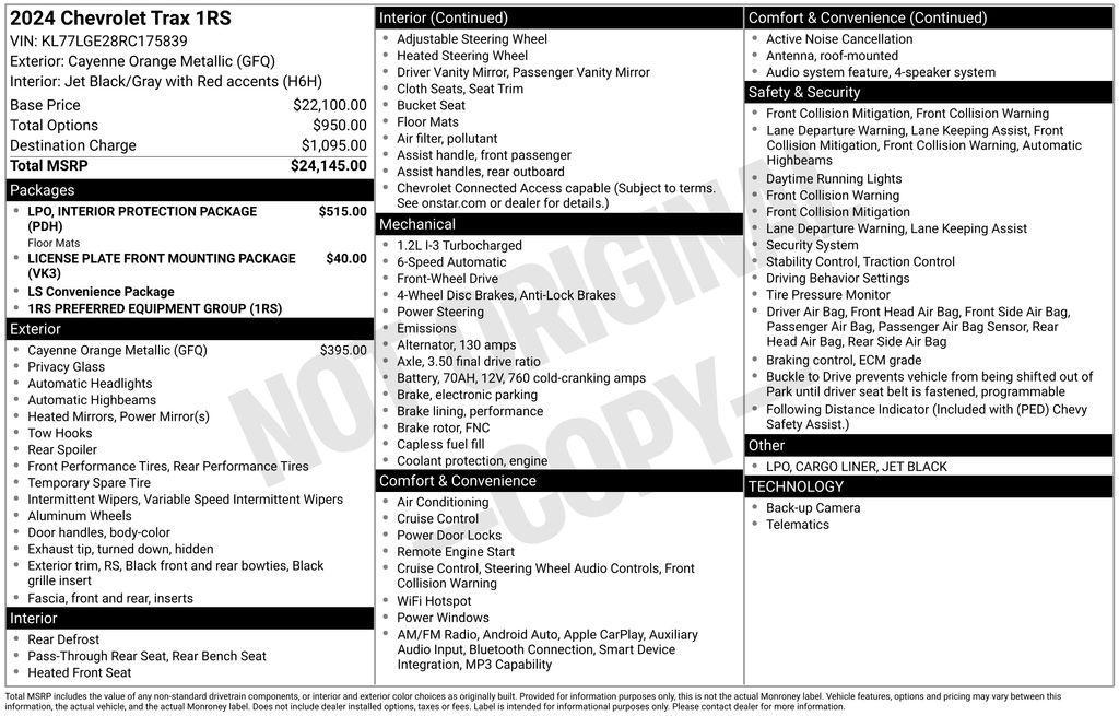 used 2024 Chevrolet Trax car, priced at $20,999