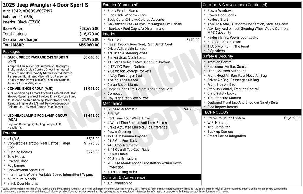 used 2025 Jeep Wrangler car, priced at $44,950