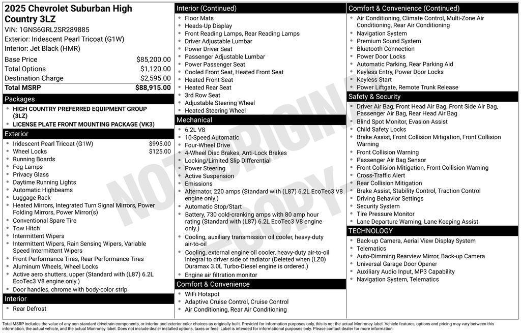 used 2025 Chevrolet Suburban car, priced at $80,995
