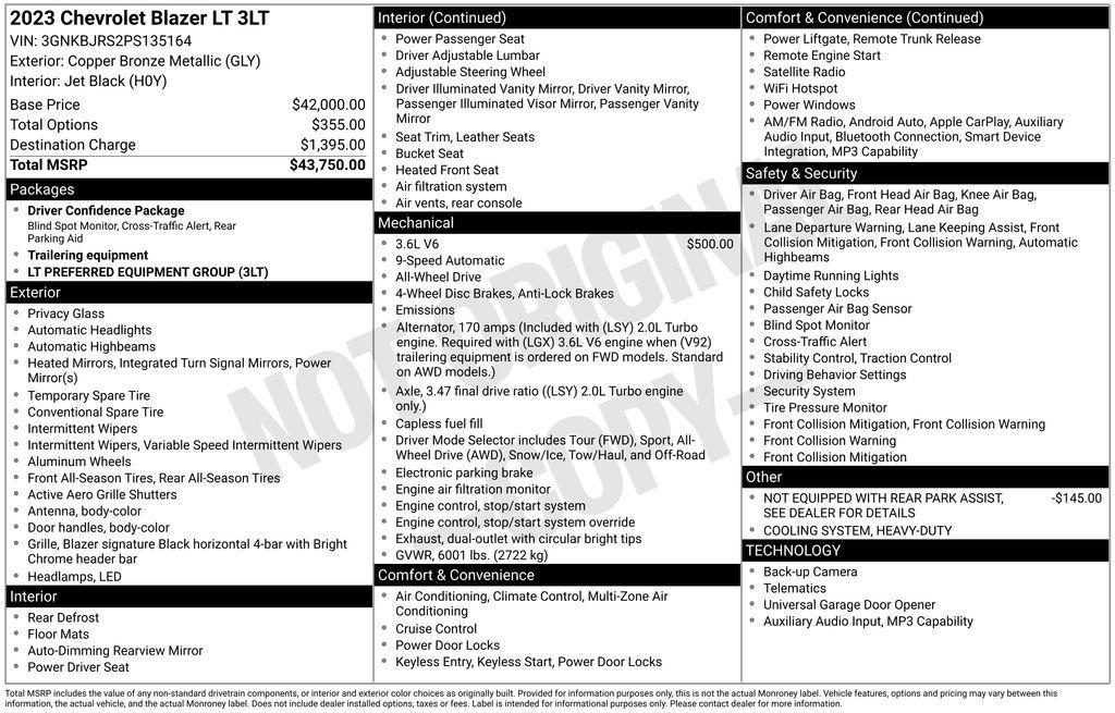 used 2023 Chevrolet Blazer car, priced at $30,499