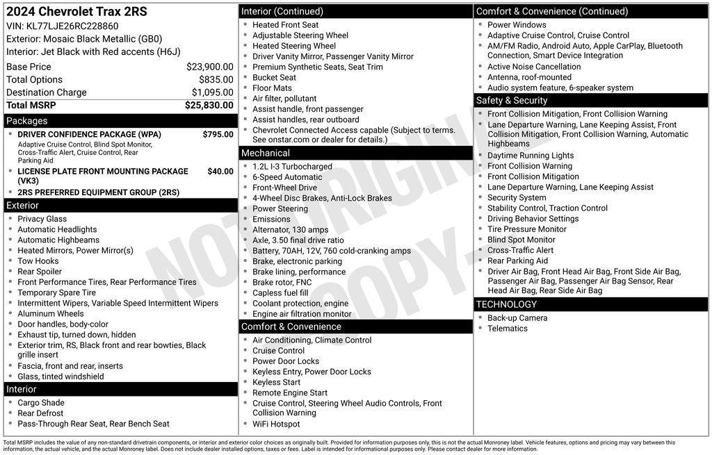 used 2024 Chevrolet Trax car, priced at $22,995