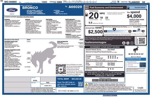 new 2026 Ford Bronco car, priced at $48,095