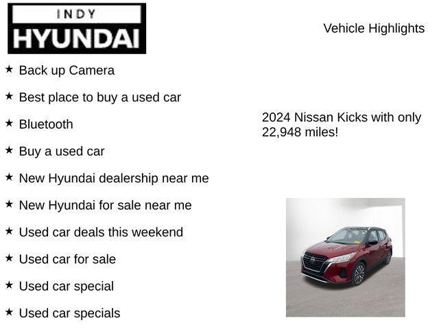 used 2024 Nissan Kicks car, priced at $18,000